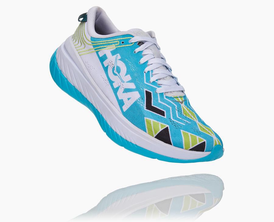 Hoka One One Tenisky Damske Modre/Biele - Ironman Kona Carbon X - 09418-TLDC